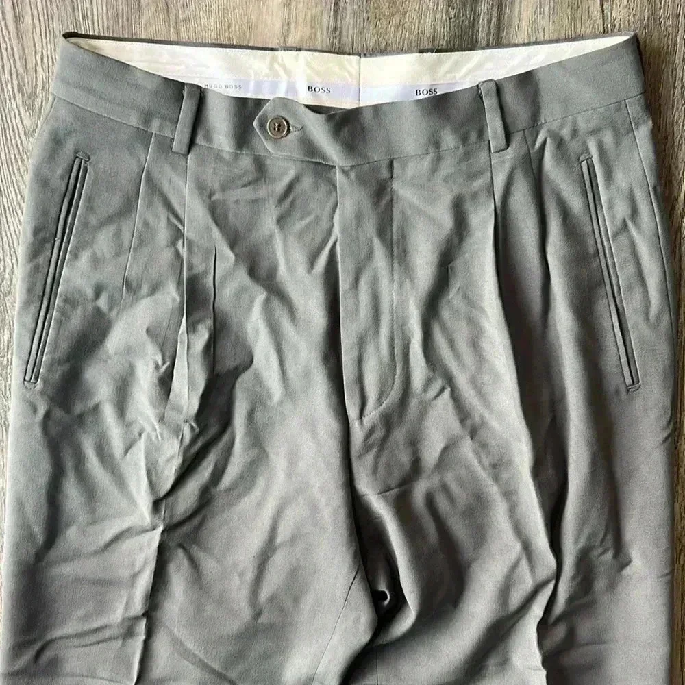 Hugo Boss Pants Gray Lopez Dress Pants Size 34 Office Work Slacks Virgin Wool